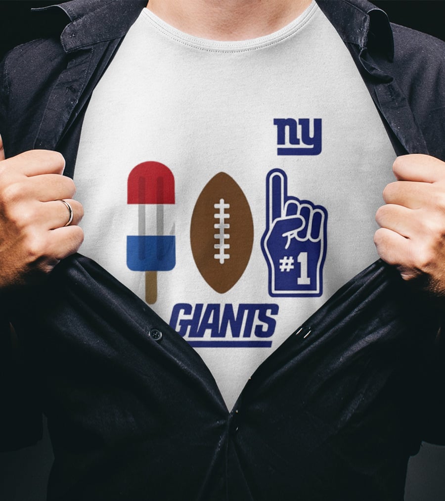 New York Giants Popsicle Football Foam Finger #1 Americana Pop 2026 Season T-Shirt