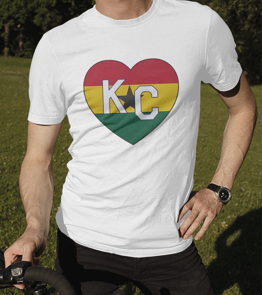 Ghana Flag Colors KC Heart T-Shirt