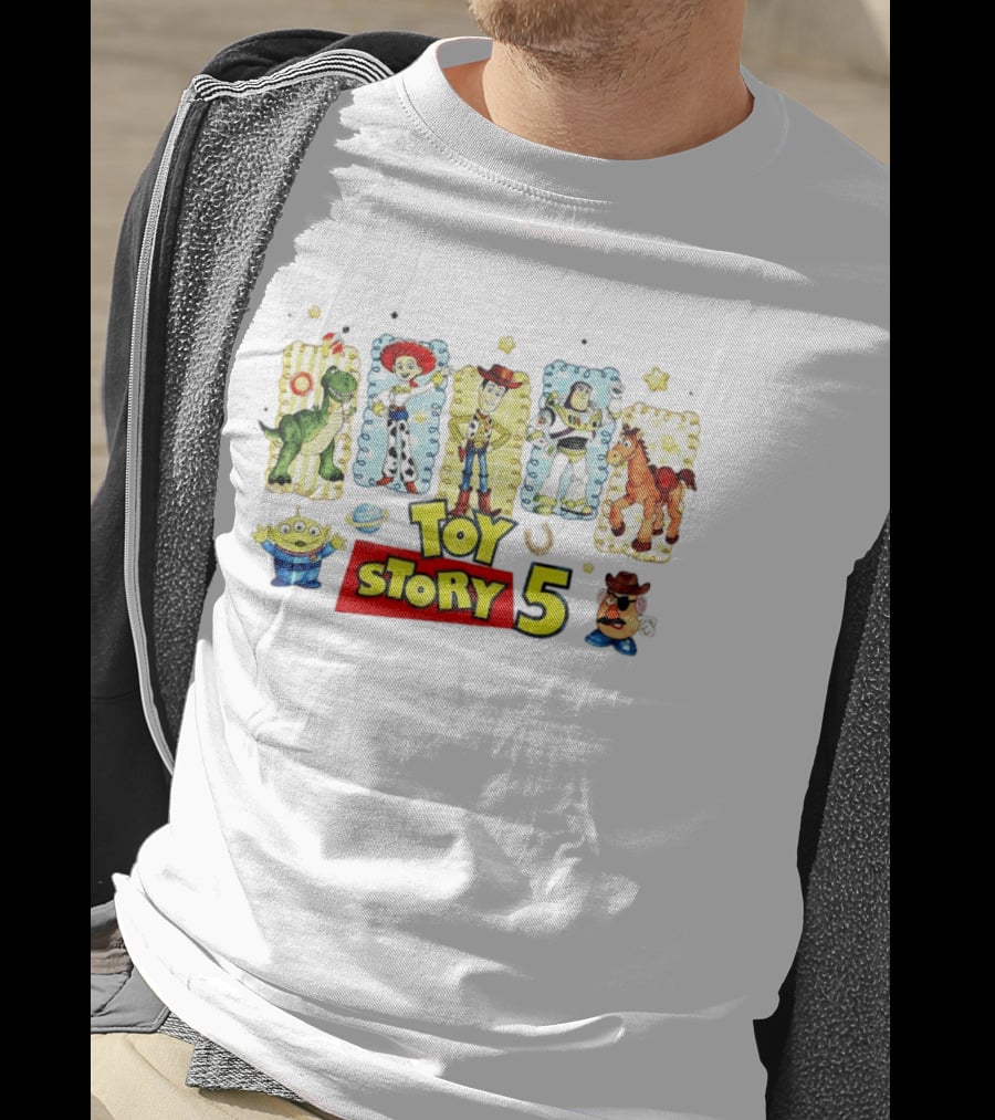 Toy Story 5 Movie Characters Woody Buzz Jesse Rex Bullseye Mr Potato Head T-Shirt