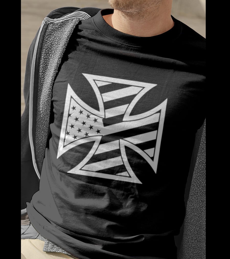 American Flag Iron Cross Stars And Stripes T-Shirt
