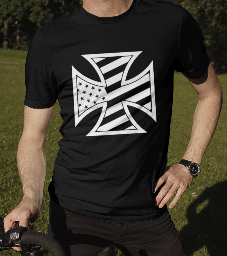 American Flag Iron Cross Stars And Stripes T-Shirt