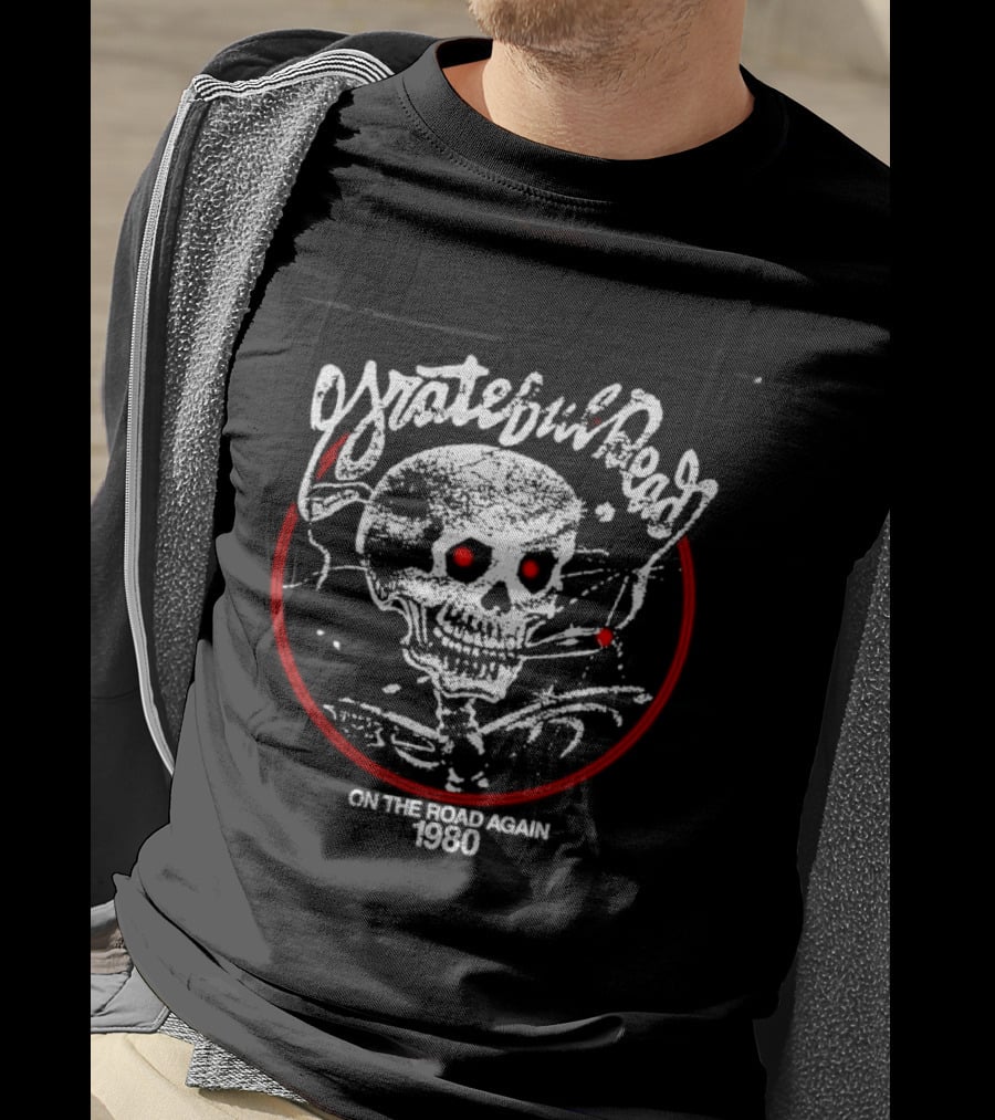 Grateful Dead 1980 Skull On The Road Again T-Shirt