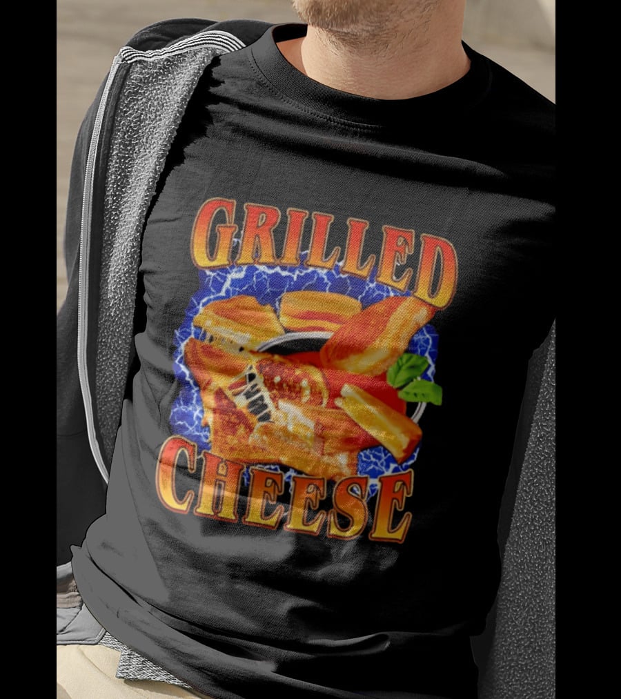 Grilled Cheese Lightning 90s Bootleg Blue T-Shirt