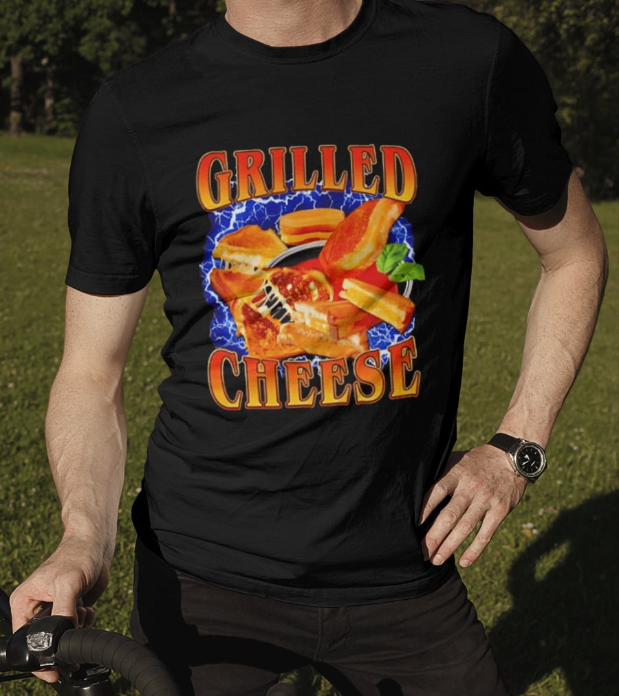Grilled Cheese Lightning 90s Bootleg Blue T-Shirt