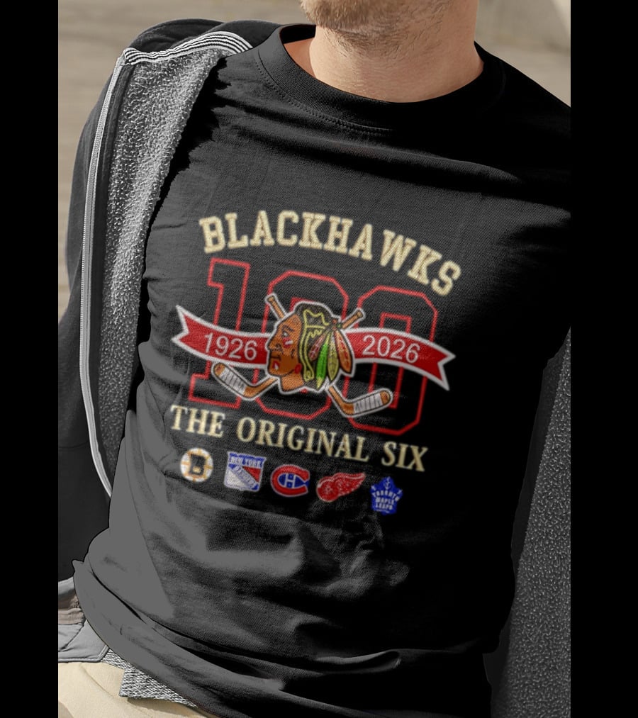 Blackhawks 100th Anniversary 1926 2026 The Original Six T-Shirt