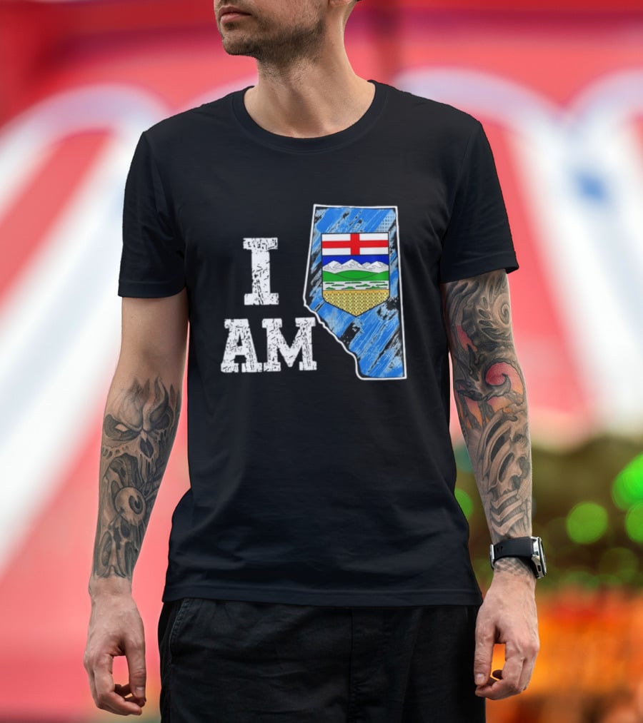 I Am Alberta Canada Province Emblem And Flag Pride T-Shirt