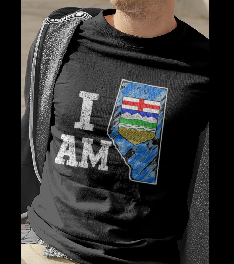 I Am Alberta Canada Province Emblem And Flag Pride T-Shirt