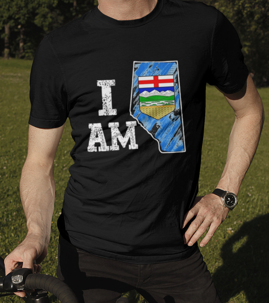 I Am Alberta Canada Province Emblem And Flag Pride T-Shirt