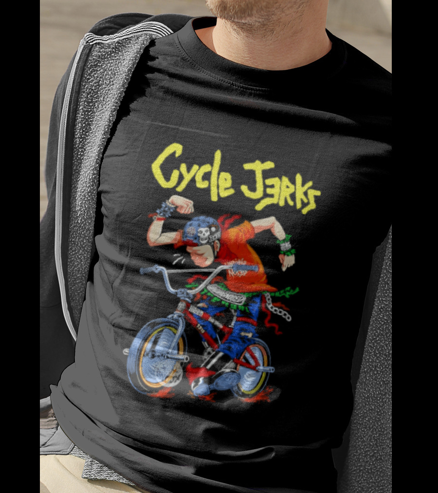 Cycle Jerks Undiagnosed Black Flag Bad Brains Bad Religion NOFX Biking Adventure T-Shirt