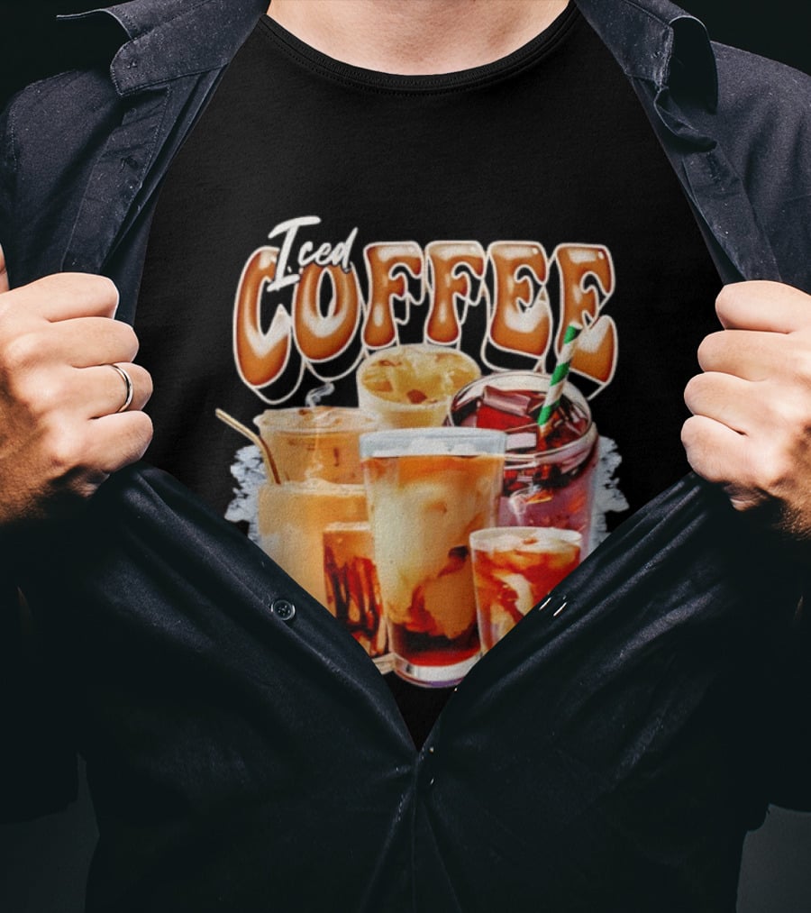Iced Coffee Collage Iced Drinks Bootleg Vintage Aesthetic T-Shirt