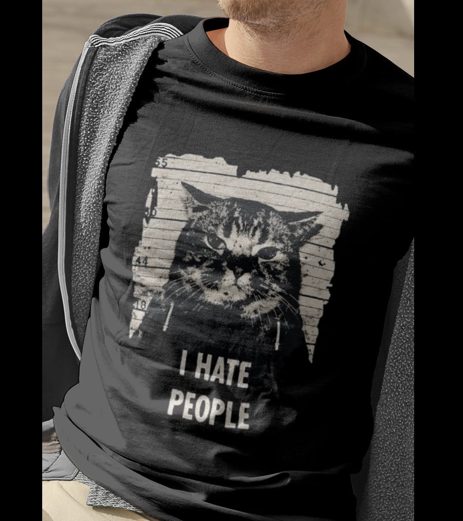 Jeff Satur I Hate People Cat Shot T-Shirt