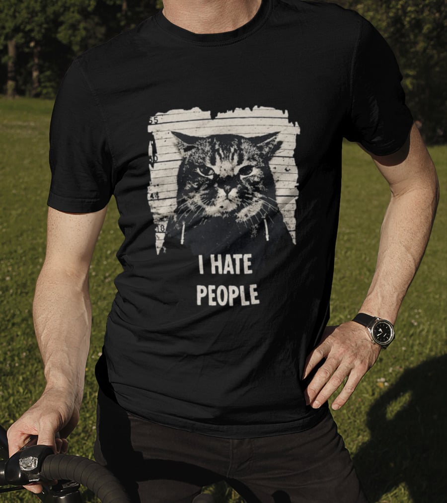 Jeff Satur I Hate People Cat Shot T-Shirt