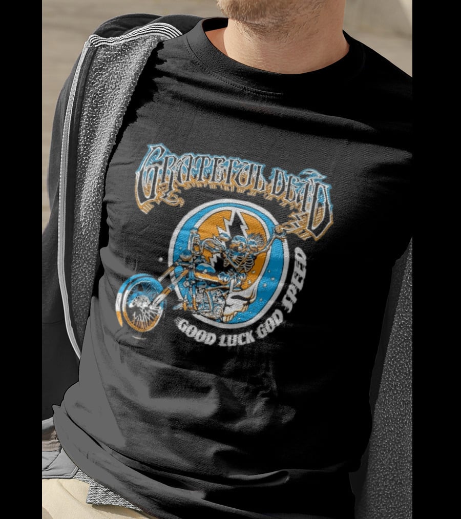 Grateful Dead Skeleton Biker Good Luck God Speed T-Shirt