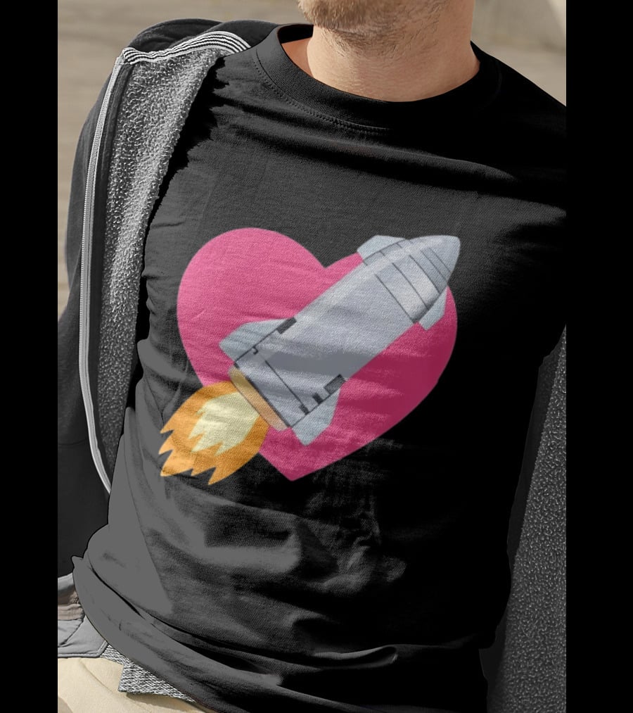 Merger Rocket Heart Space Love Launch T-Shirt