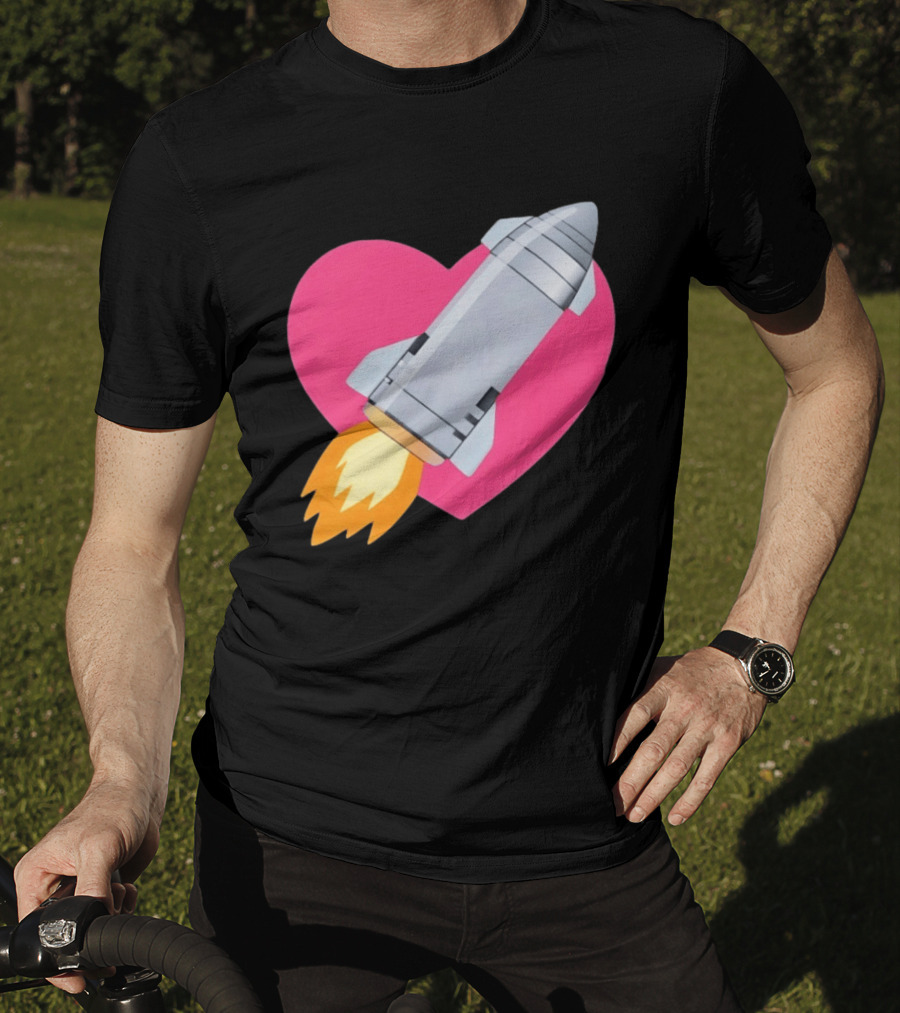 Merger Rocket Heart Space Love Launch T-Shirt
