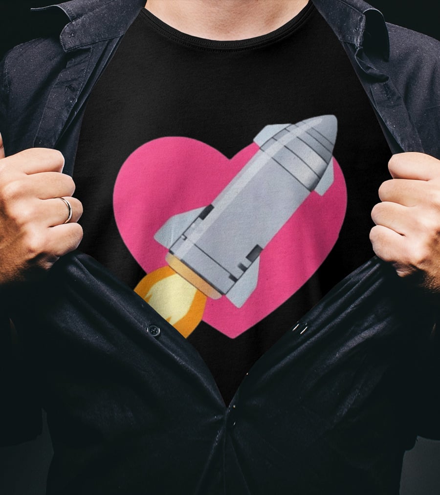 Merger Rocket Heart Space Love Launch T-Shirt