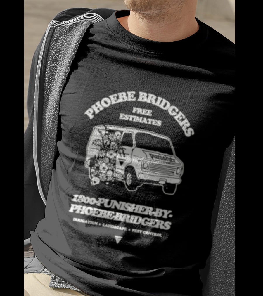 Phoebe Bridgers Free Estimates 1 800 Punisher Flowers Van T-Shirt