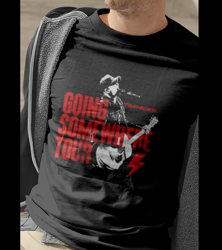 Tim Hicks Going Somewhere Tour Guitar Lightning Bolt T-Shirt