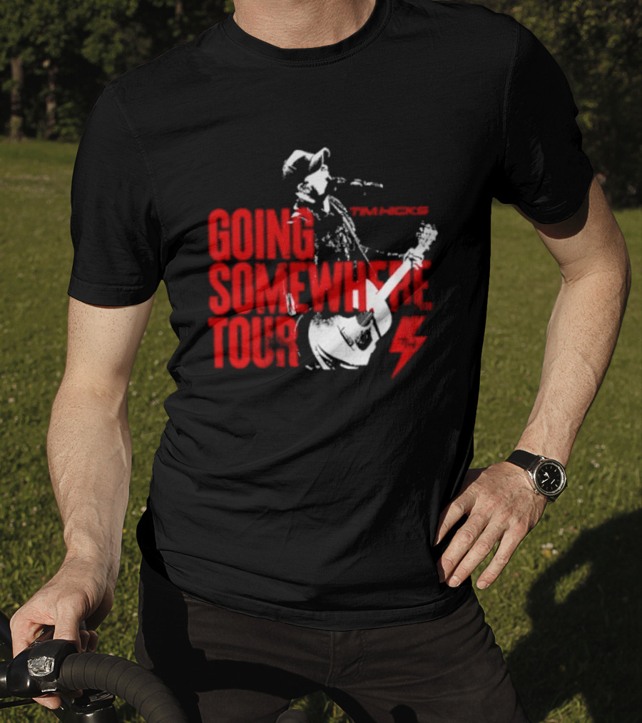 Tim Hicks Going Somewhere Tour Guitar Lightning Bolt T-Shirt