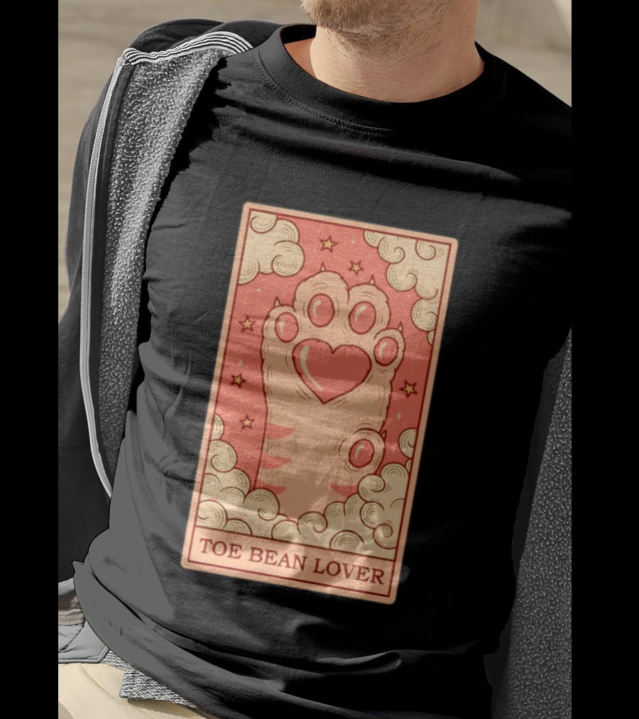 Toe Bean Lover Cat Paw Heart And Stars Whimsical T-Shirt
