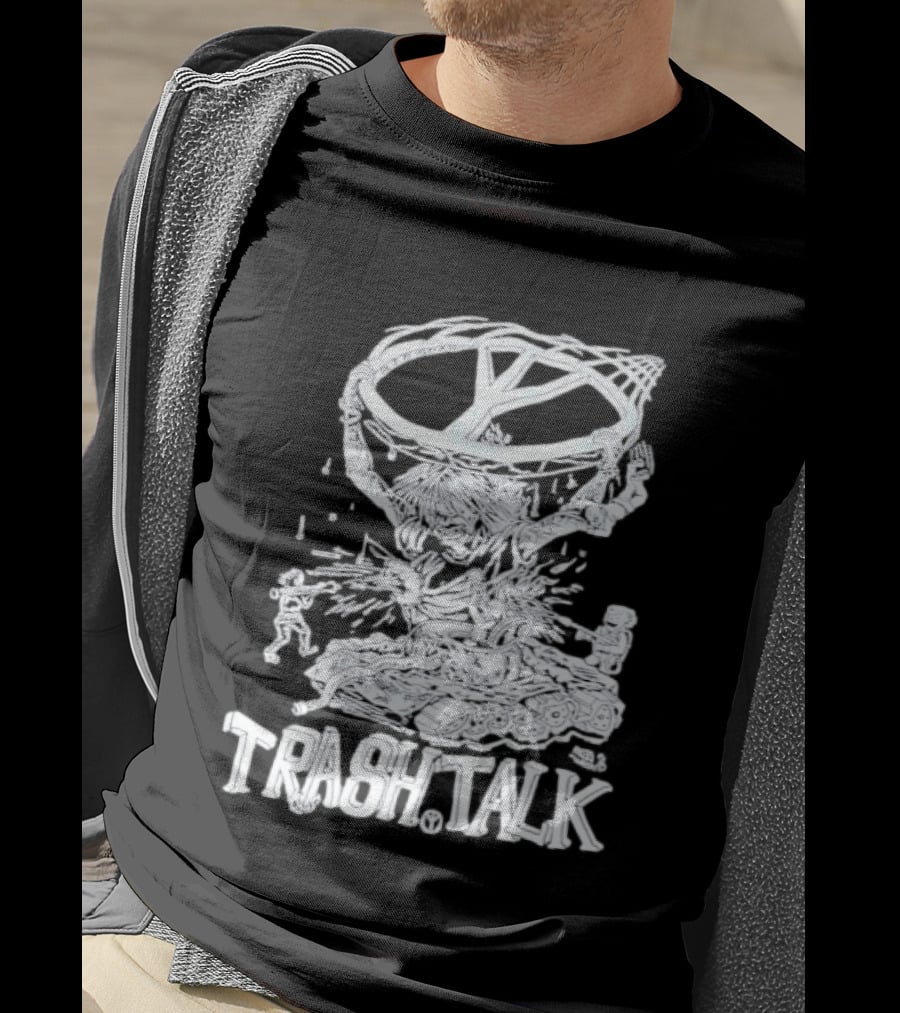 Trash Talk Tank War Hardcore Punk Skater And Tank Collision T-Shirt
