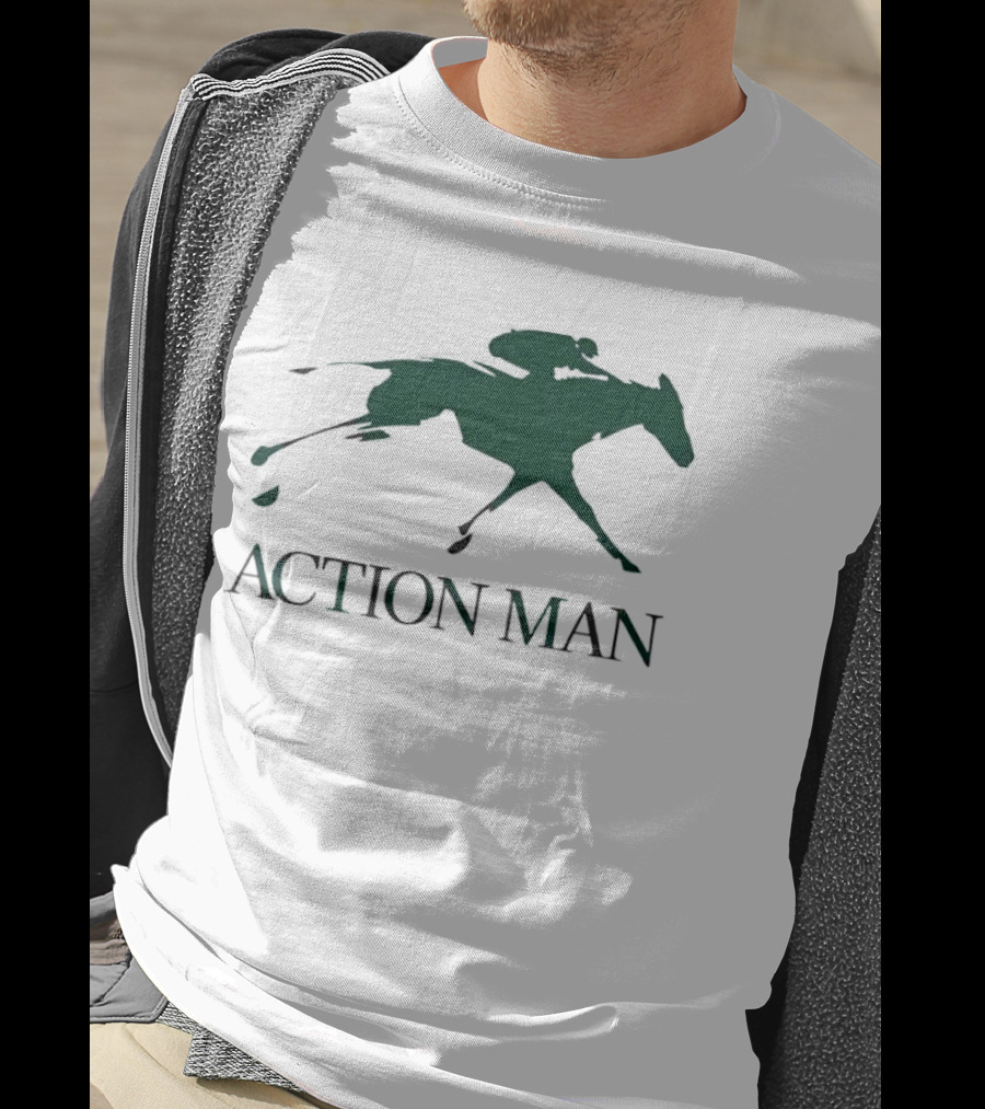 ACTION MAN Horse Racing Iconic Athlete Equestrian Speed T-Shirt