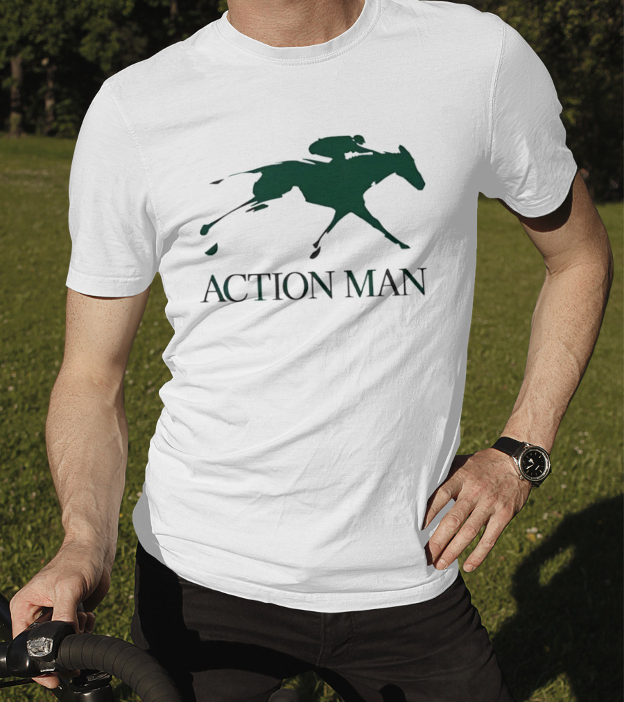 ACTION MAN Horse Racing Iconic Athlete Equestrian Speed T-Shirt