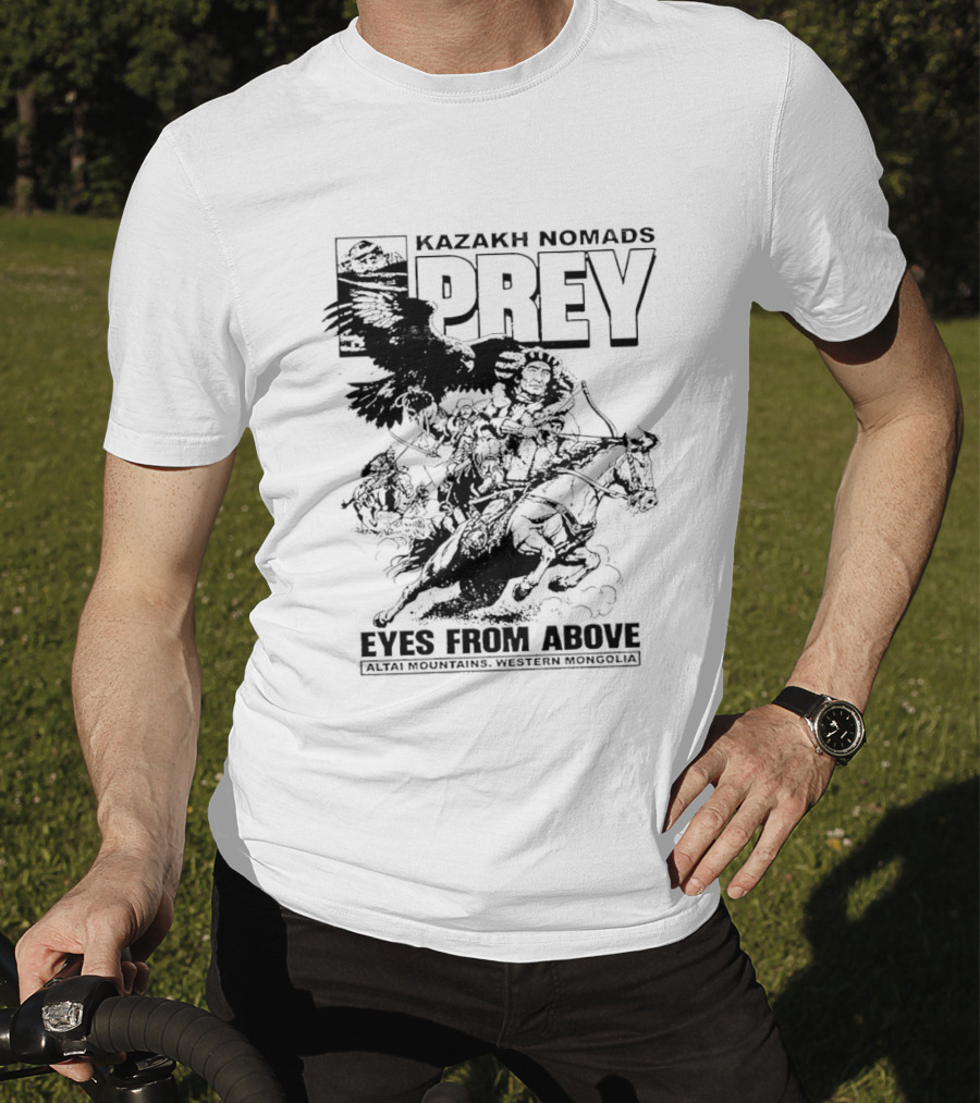 Kazakh Nomads Prey Altai Mountains Western Mongolia Eagle Rider T-Shirt