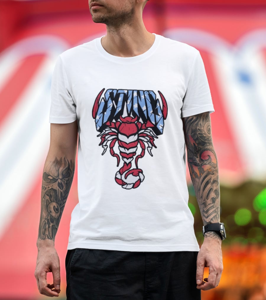 Sting 4th Of July American Flag Scorpion Polyester T-Shirt