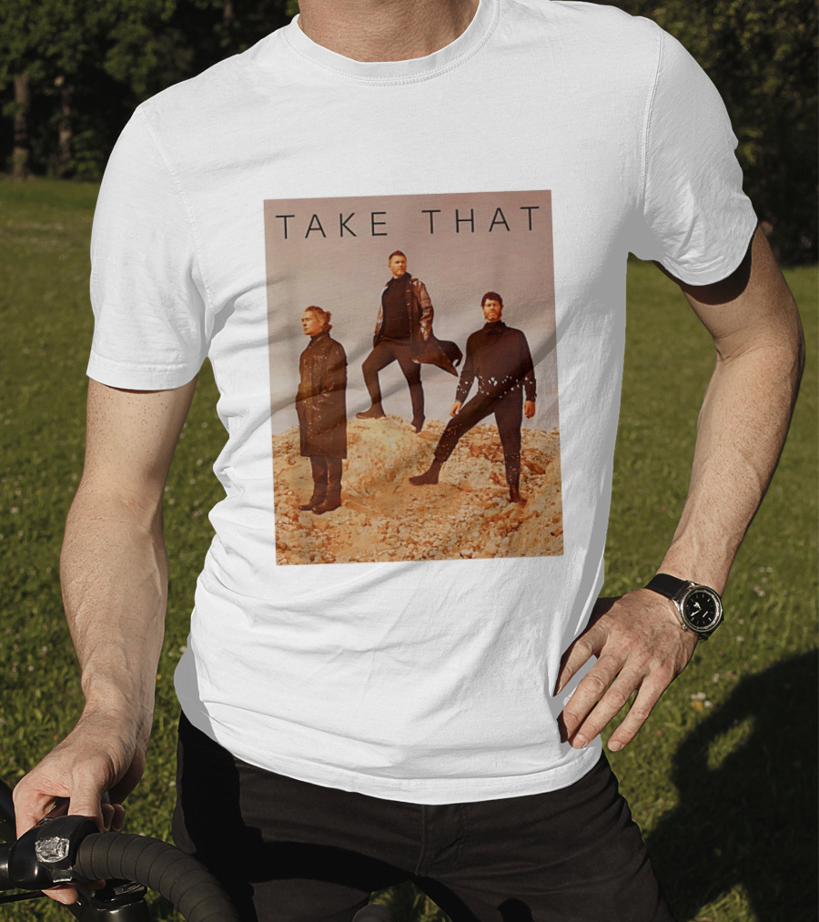 Take That Band Members Standing On Rocky Terrain T-Shirt