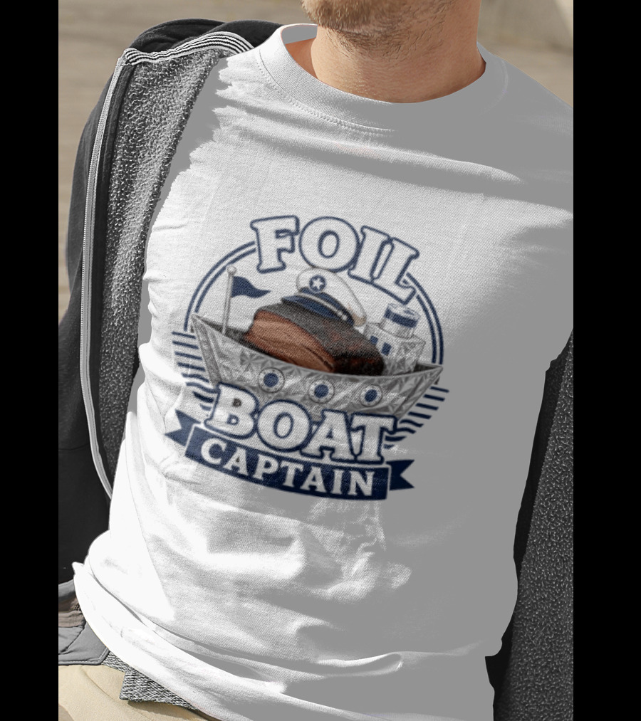 Foil Boat Captain Barbecue Smoker BBQ Brisket T-Shirt