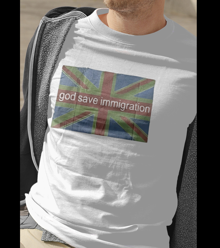 God Save Immigration Union Jack Flag Protest T-Shirt