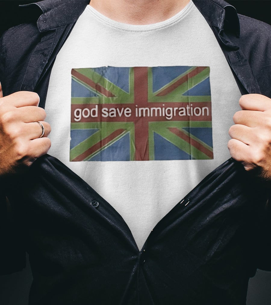 God Save Immigration Union Jack Flag Protest T-Shirt