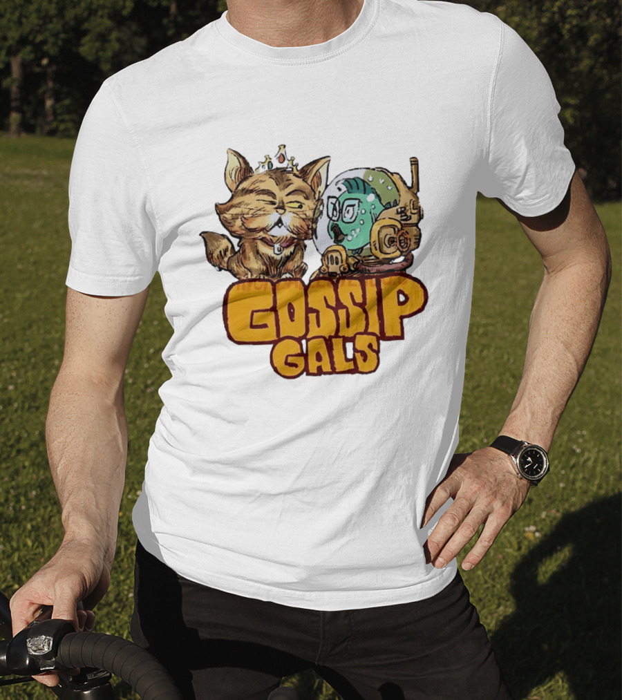 Gossip Gals Royal Cat With Crown And Fish In Astronaut Helmet T-Shirt