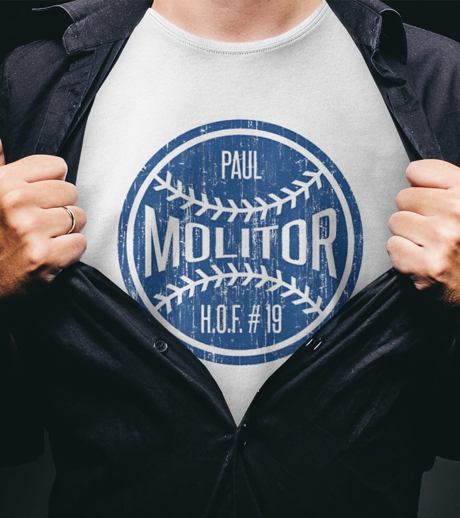 Paul Molitor HOF 19 Toronto Blue Jays Baseball Legend T-Shirt
