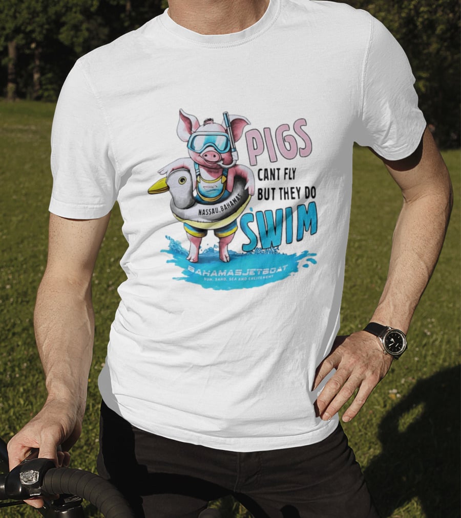 Pigs Fly Nassau Scuba Sand Sea Swim T-Shirt