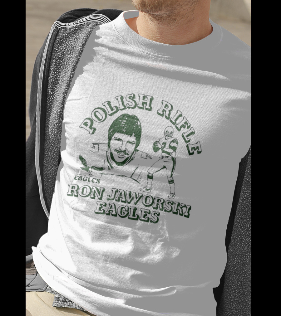 Polish Rifle Ron Jaworski Eagles Quarterback Sketch T-Shirt