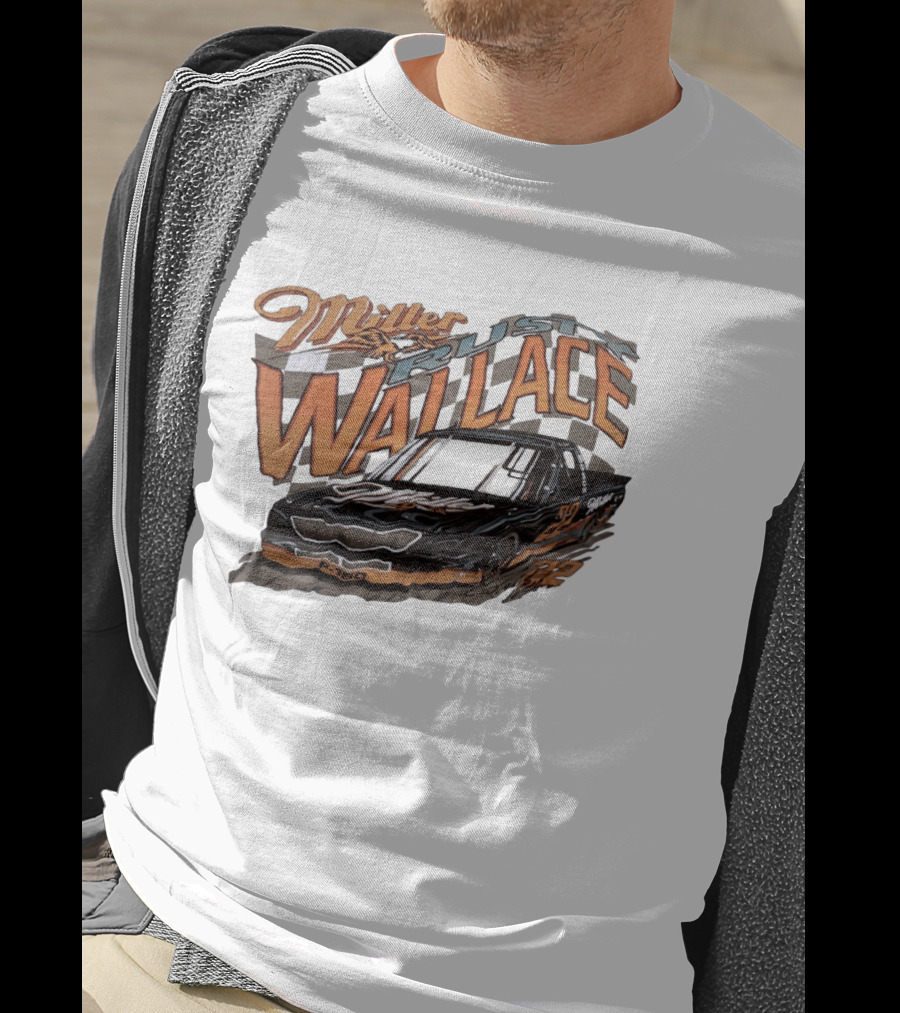 Rusty Wallace Miller F 150 22 NASCAR Racing Race Car Checkered Flag T-Shirt