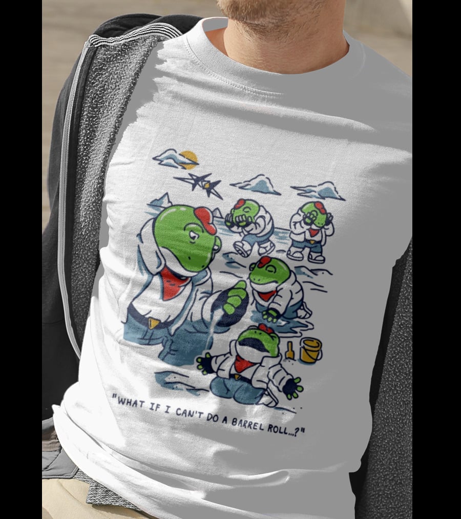 Slippy Toad Star Fox What If I Can't Do A Barrel Roll Scene T-Shirt