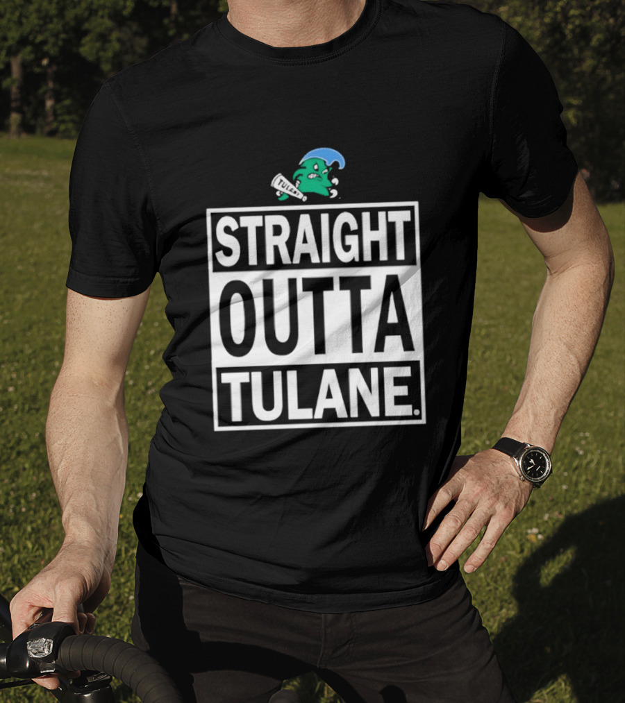 Tulane Green Wave Straight Outta Tulane Logo Sports Team Merchandise T-Shirt