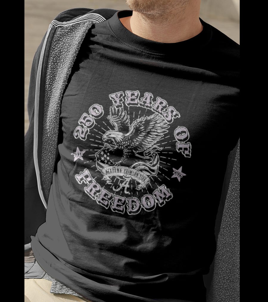 Alabama Crimson Tide 250 Years Of Freedom 1776 2026 Eagle T-Shirt