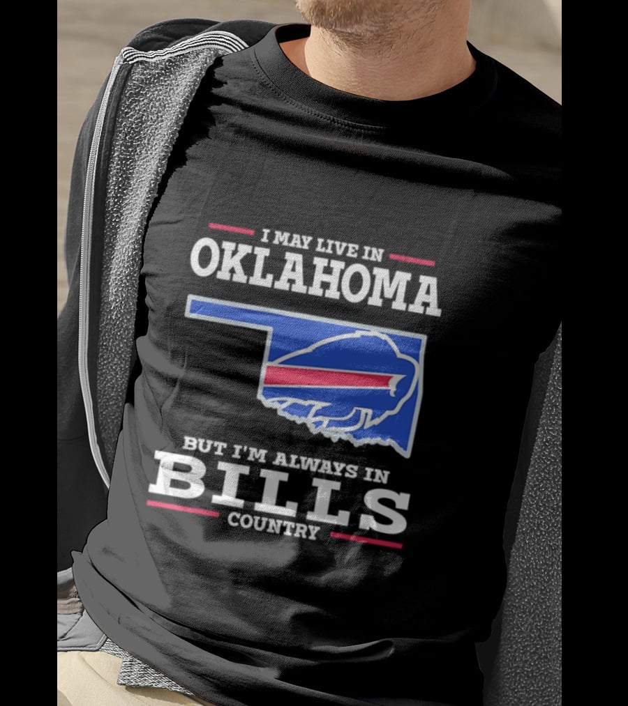 Oklahoma Resident Buffalo Bills Country Map Fan T-Shirt