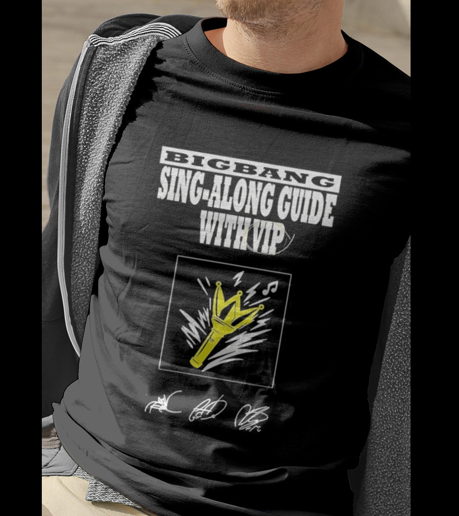 BIGBANG Sing Along Guide With VIP Lightstick And Signatures T-Shirt
