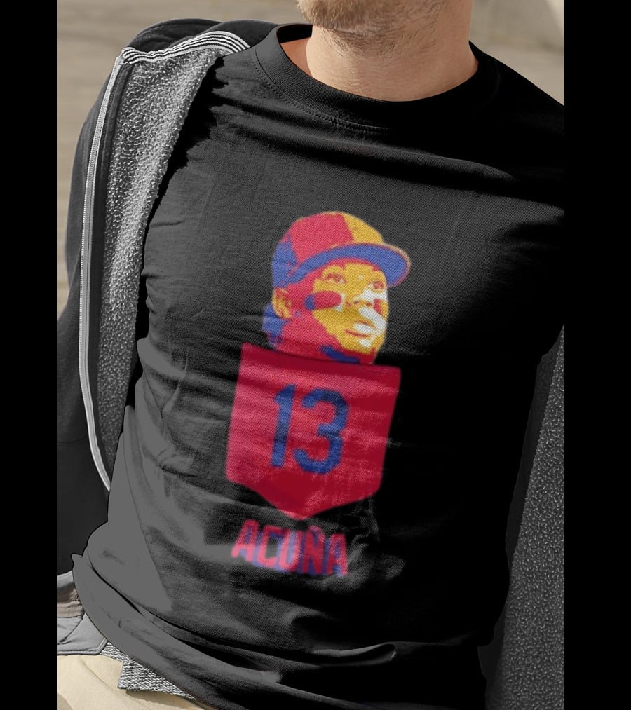 Ronald Acuna Jr 13 Atlanta Braves Baseball Player Pocket T-Shirt