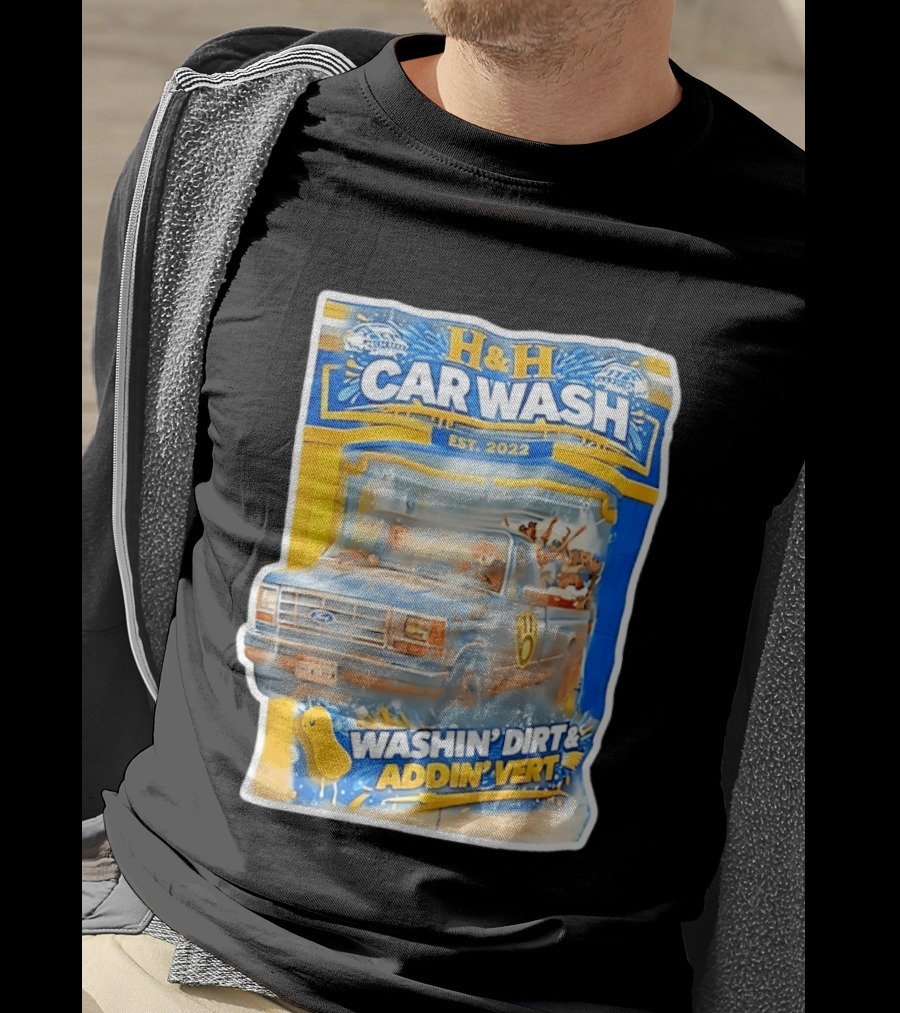 H And H Car Wash Washin' Dirt And Addin' Vert Milwaukee Brewers Est. 2022 T-Shirt