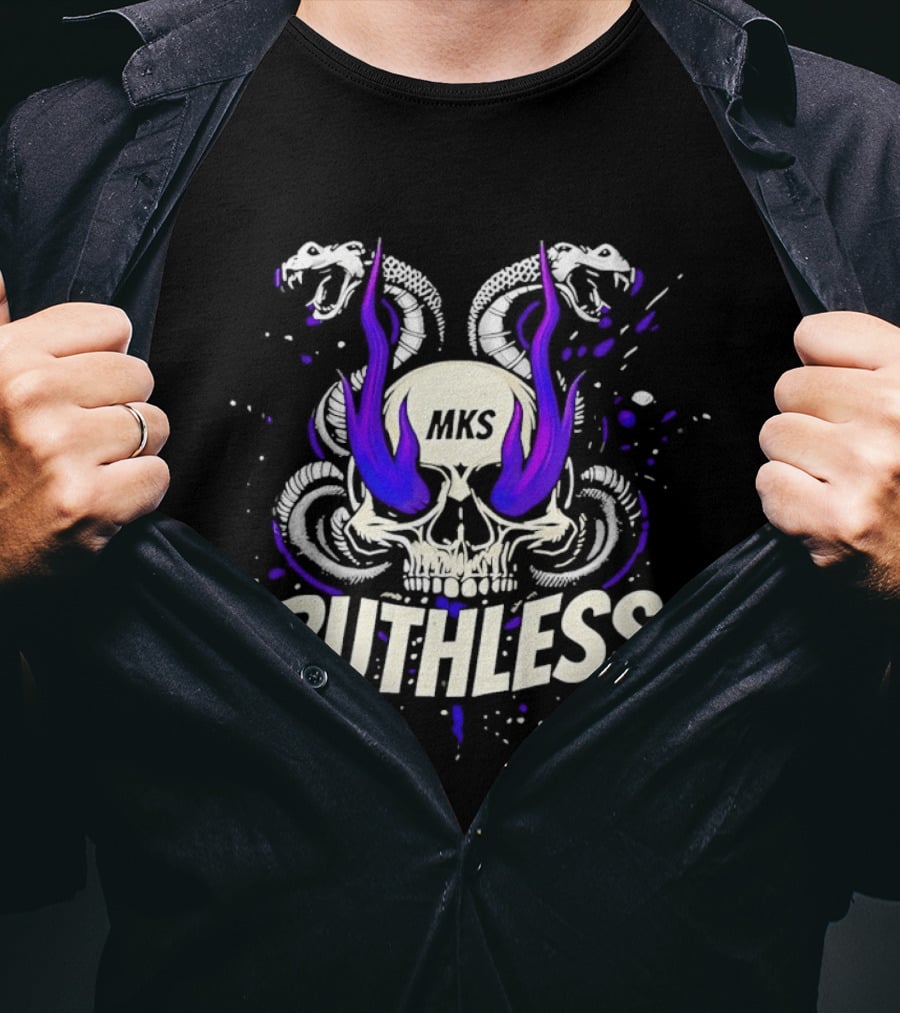 Ruthless Skull Snakes Gothic HKS Purple Flame T-Shirt