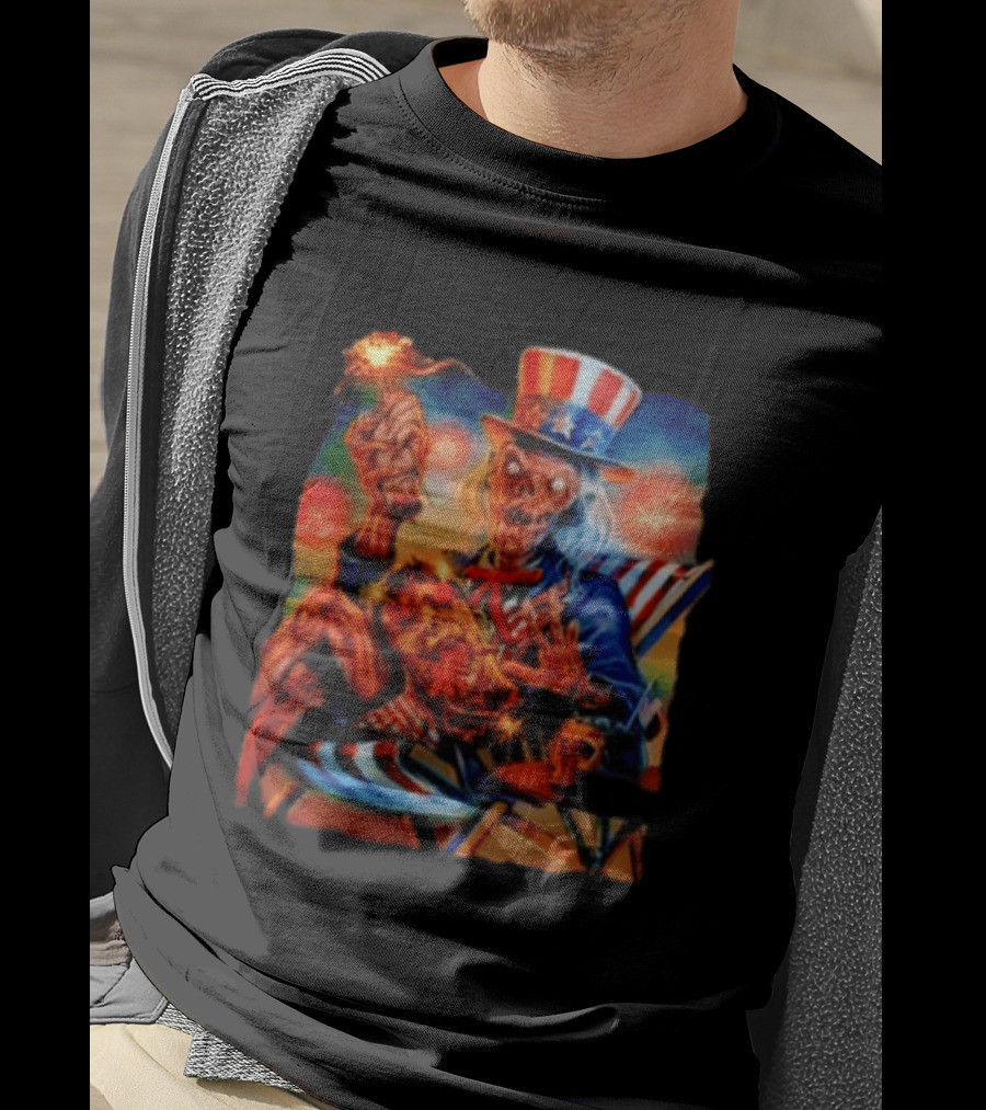 Crypt Keeper Uncle Sam 4th Of July Firework Spectacle T-Shirt