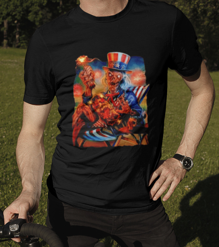 Crypt Keeper Uncle Sam 4th Of July Firework Spectacle T-Shirt