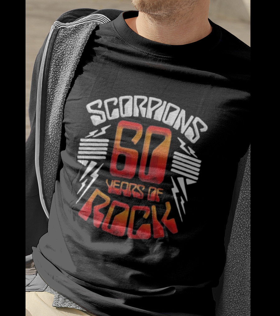 Scorpions 60 Years Of Rock Scorpions Rock Zone Membership Anniversary Celebration Lightning T-Shirt