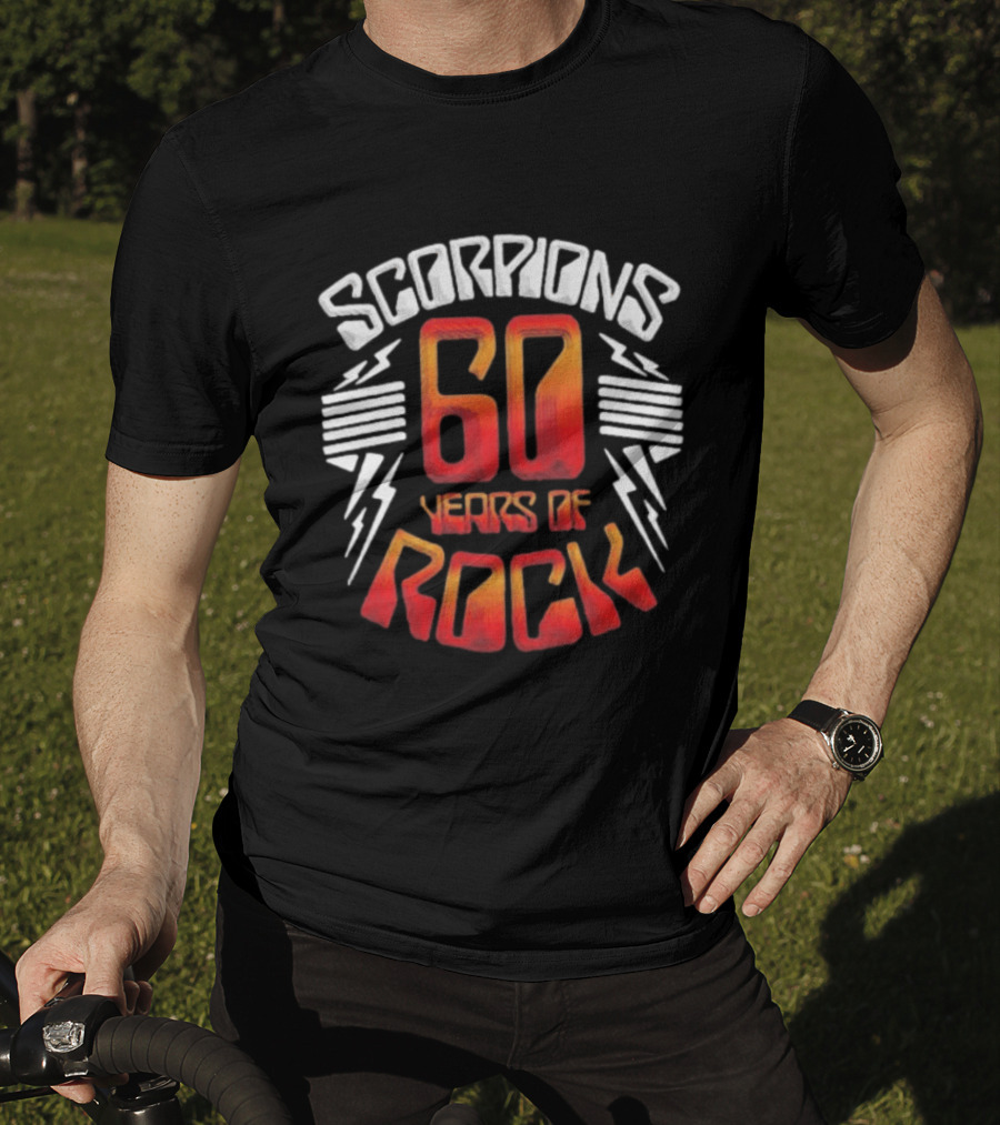 Scorpions 60 Years Of Rock Scorpions Rock Zone Membership Anniversary Celebration Lightning T-Shirt